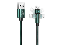 USAMS Kabel pleciony obrotowy U60 2A microUSB zielony - 1569074 - zdjęcie 1